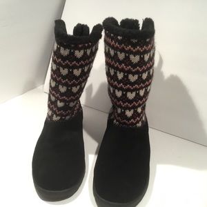 Ladies Ugg Suede & Knitted Boots size 5
